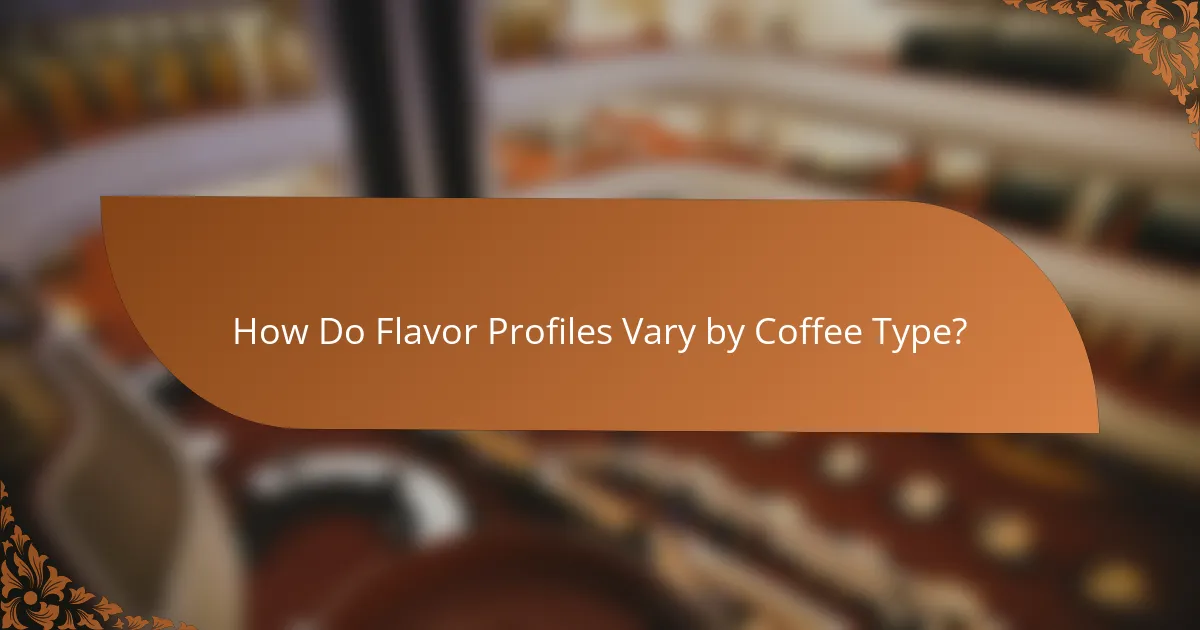 How Do Flavor Profiles Vary by Coffee Type?