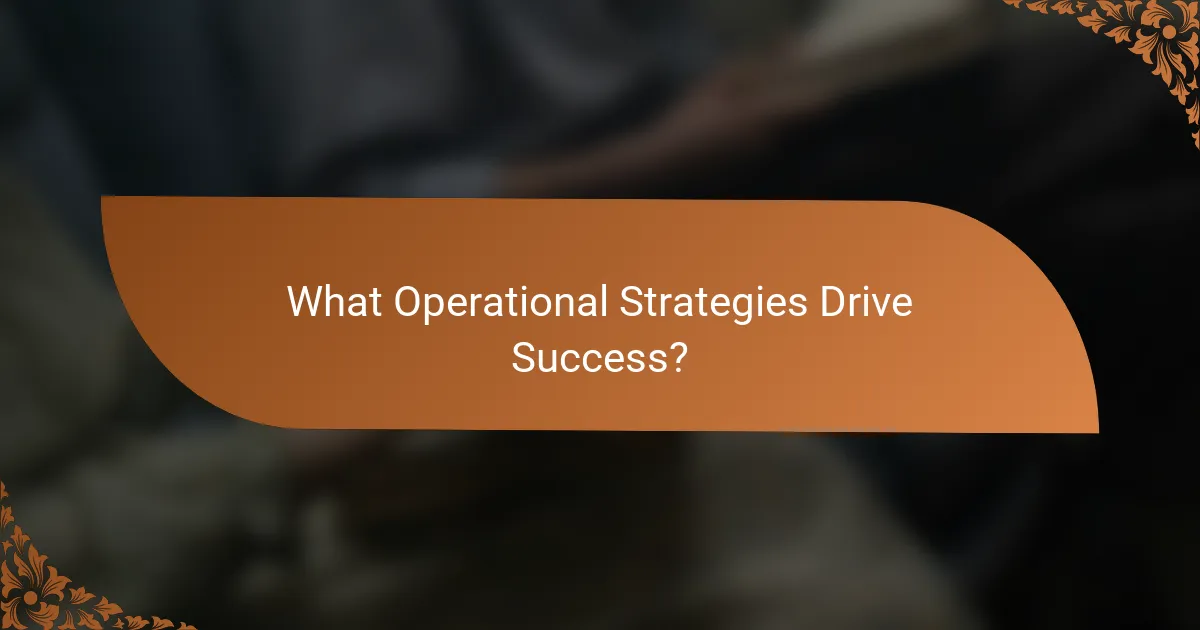 What Operational Strategies Drive Success?